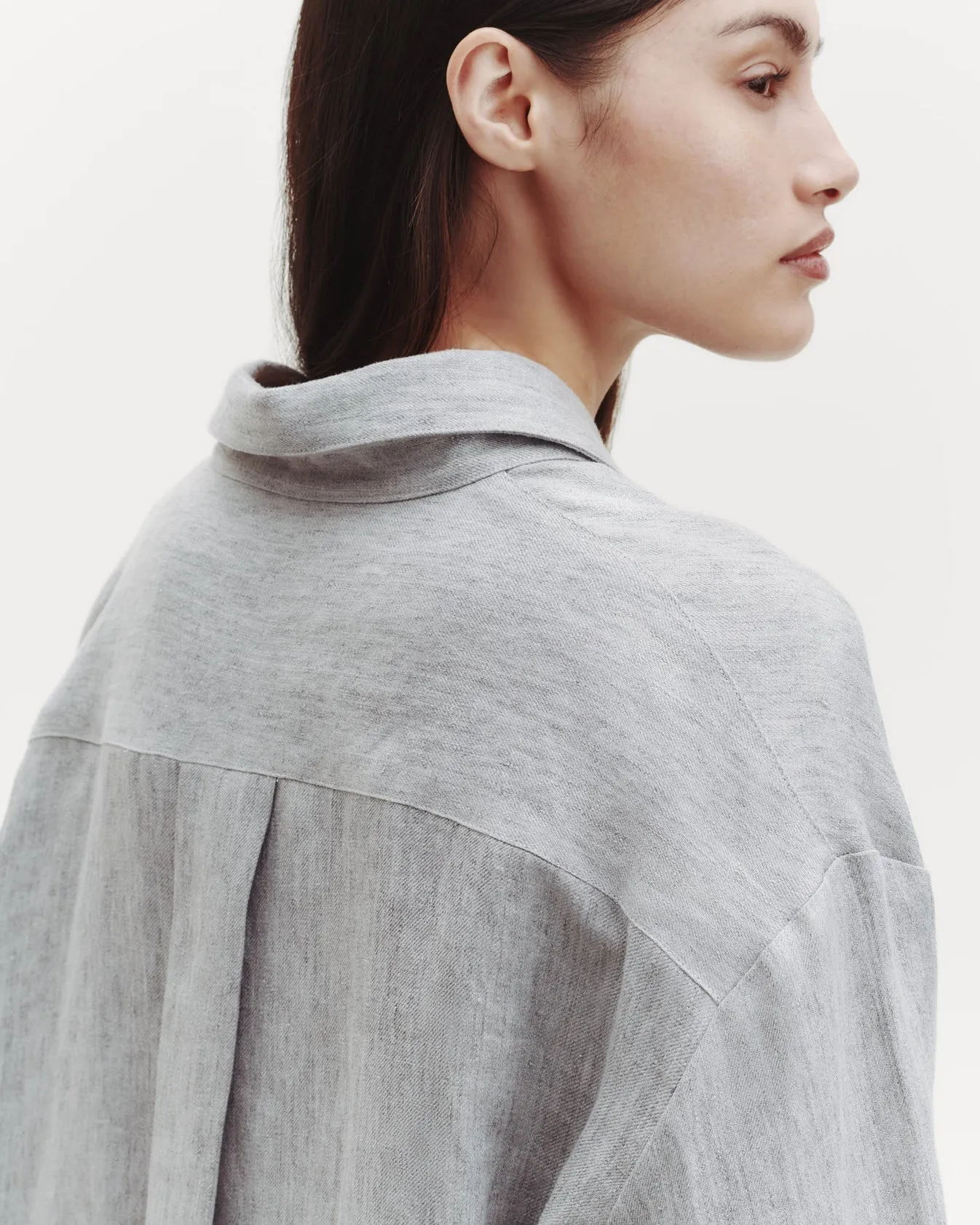 TWP - Light Heather Grey JD Shirt in Hemp Denim