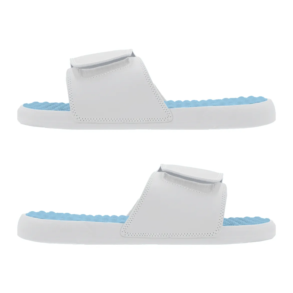 Valuetainment White & Sky Blue Gel Comfort Slides