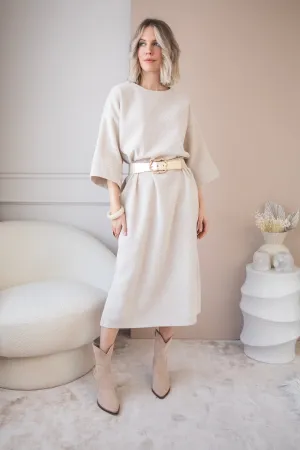 Viva Velvet Beige - Maxi Jurk