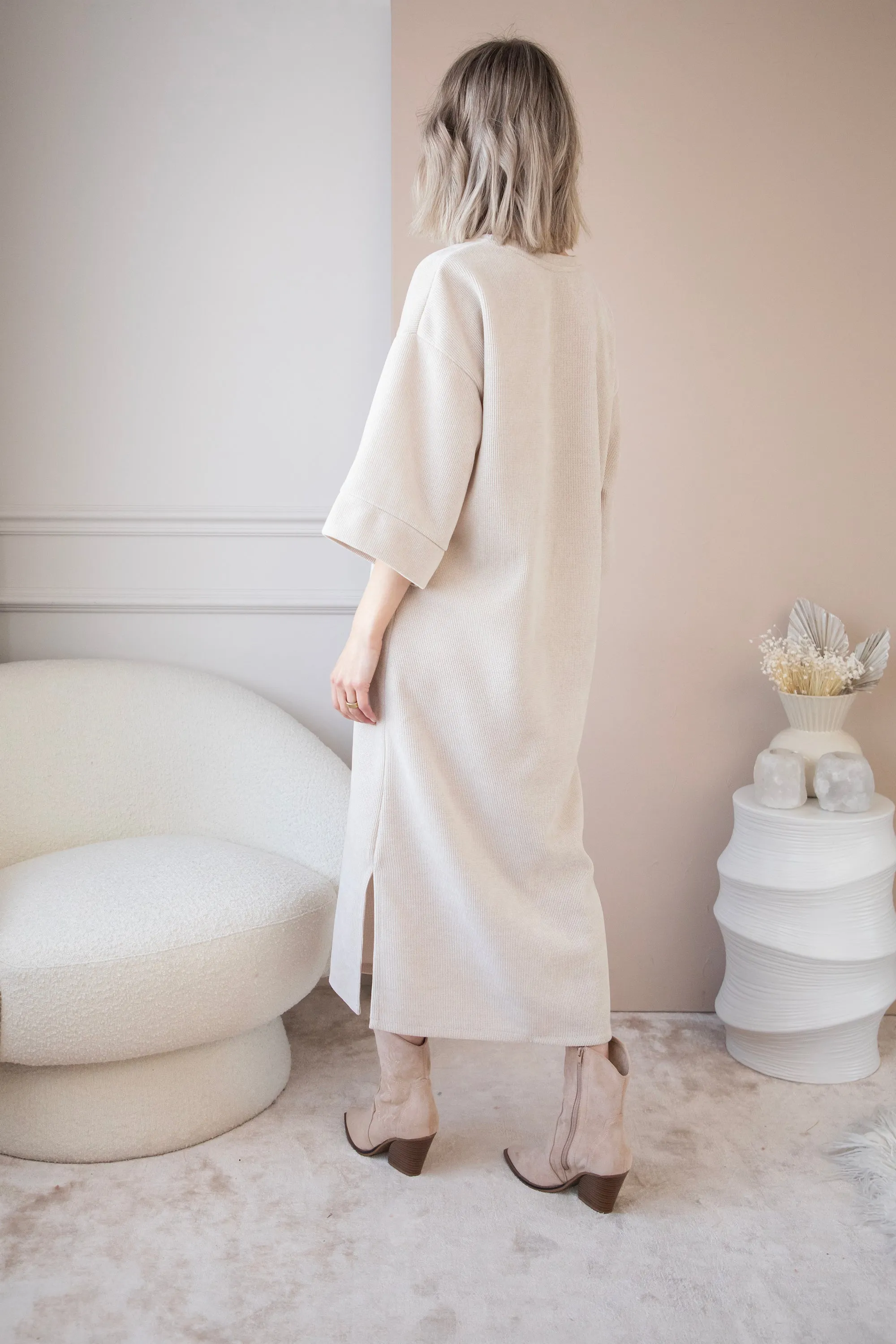 Viva Velvet Beige - Maxi Jurk