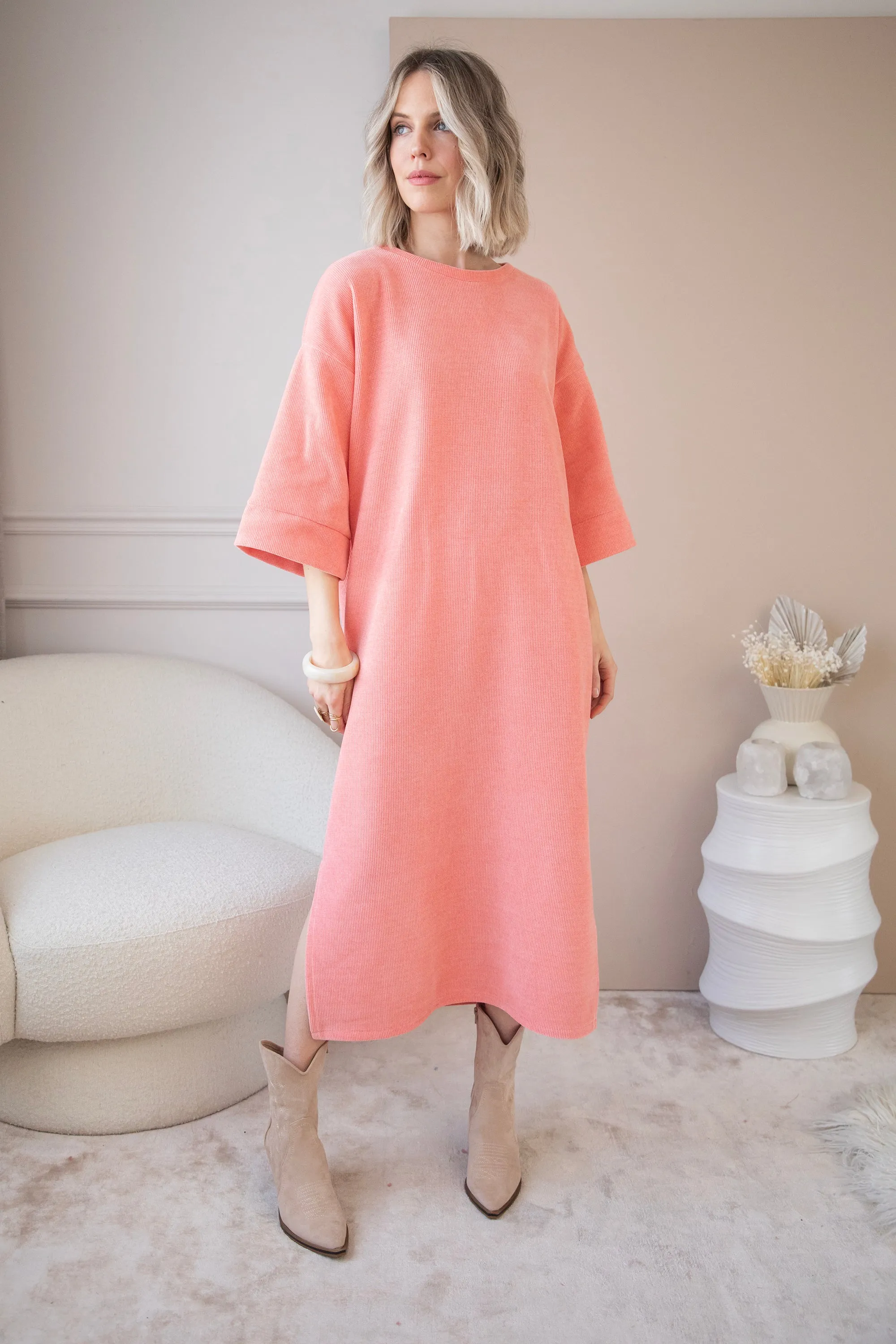 Viva Velvet Coral - Maxi Jurk