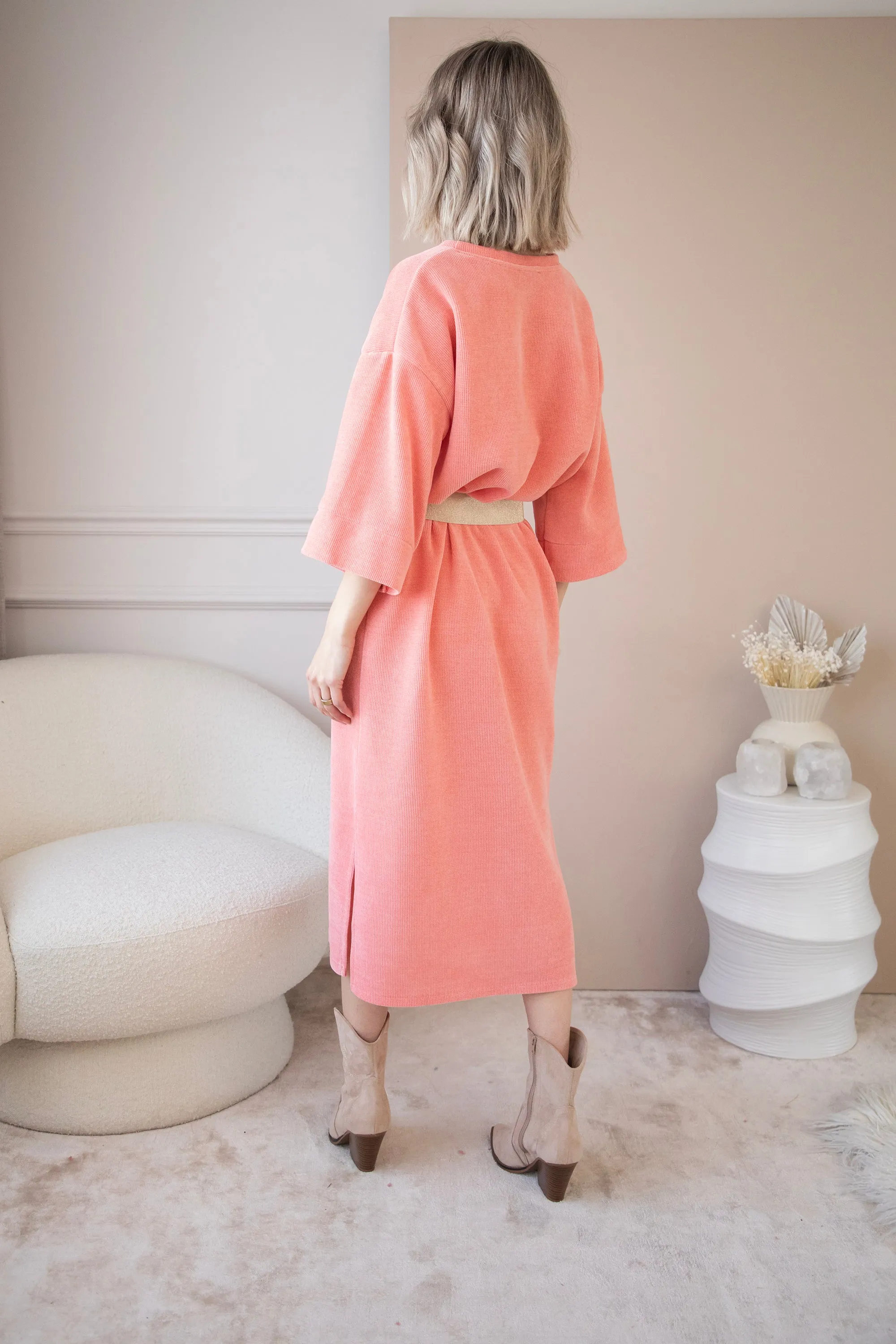 Viva Velvet Coral - Maxi Jurk