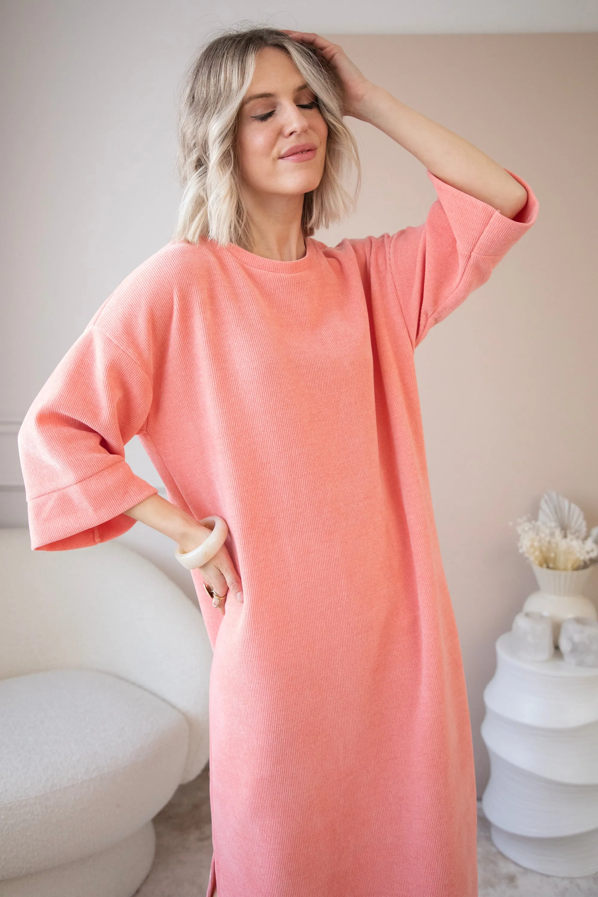 Viva Velvet Coral - Maxi Jurk