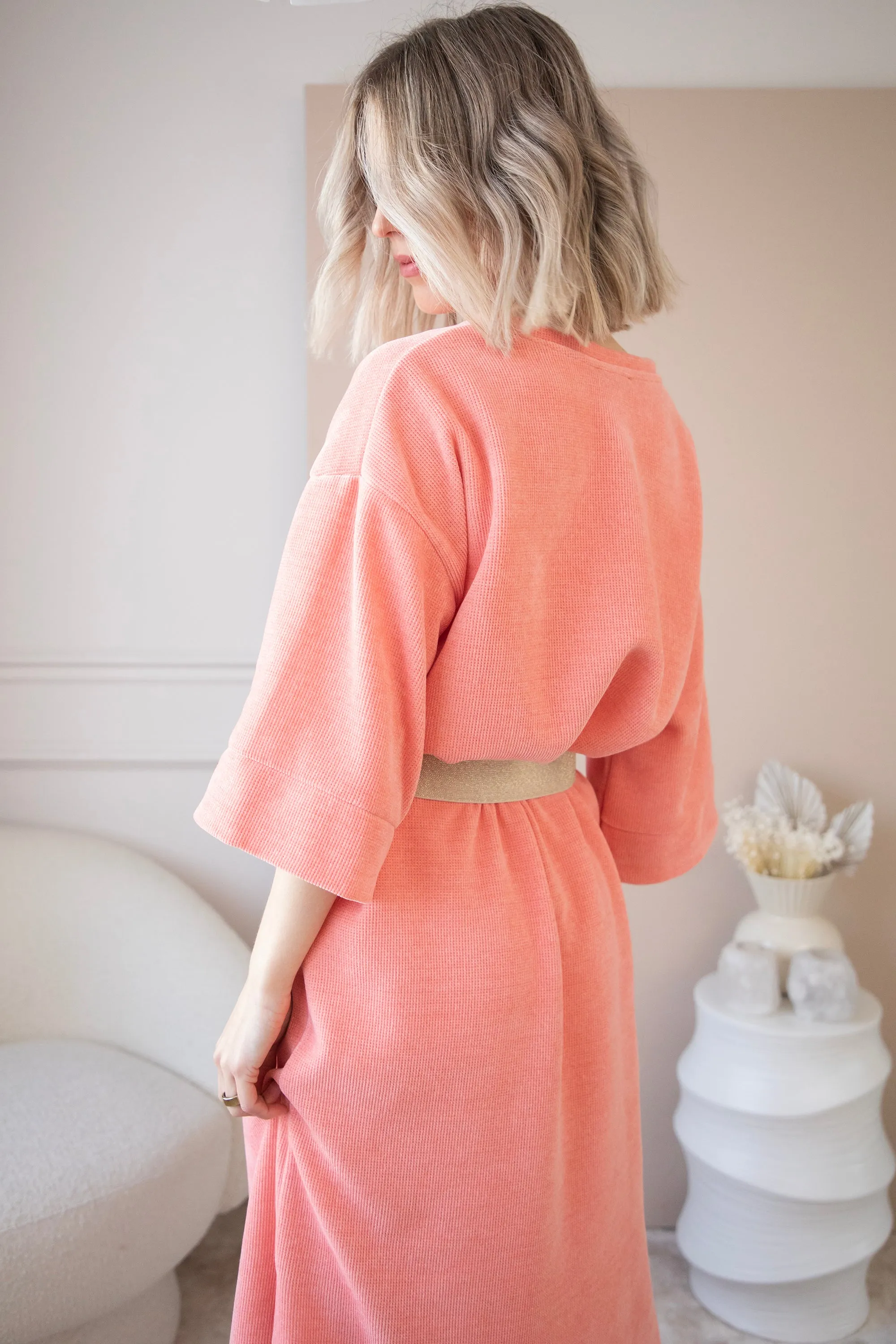 Viva Velvet Coral - Maxi Jurk