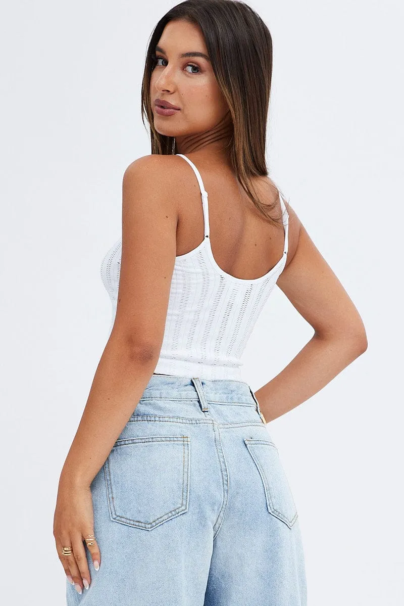White Singlet Top Seamless