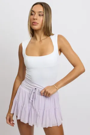 White Supersoft Bodysuit Scoop Neck