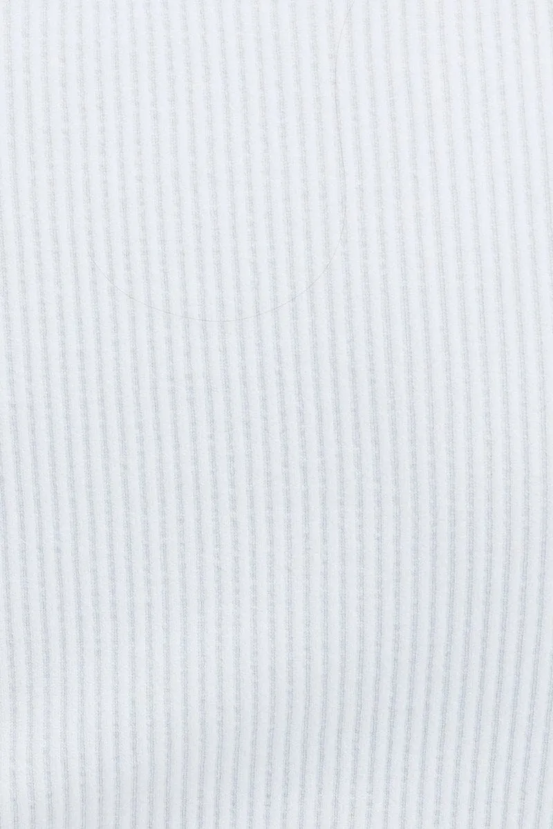 White Top Crop Keyhole Seamless Long Sleeve
