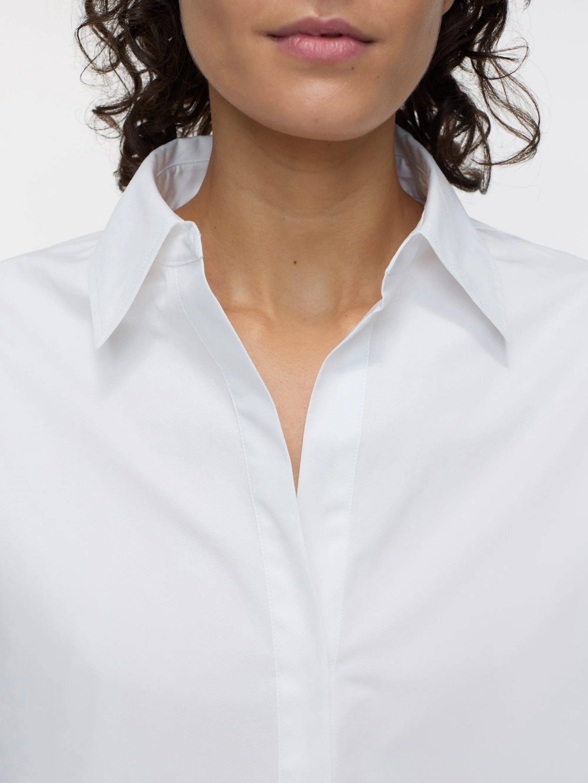 White Tunic Neck Blouse