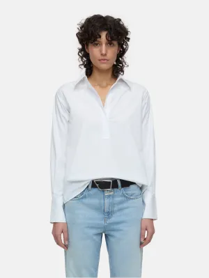 White Tunic Neck Blouse