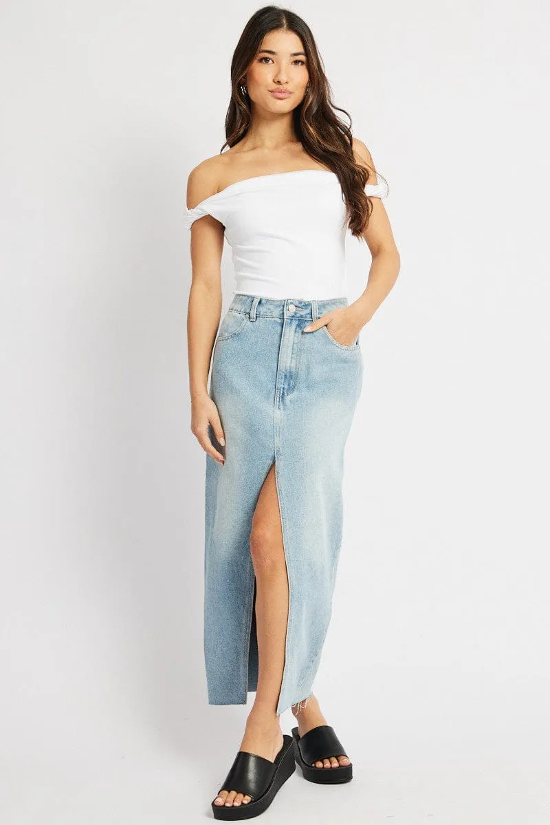 White Twist Top Off Shoulder