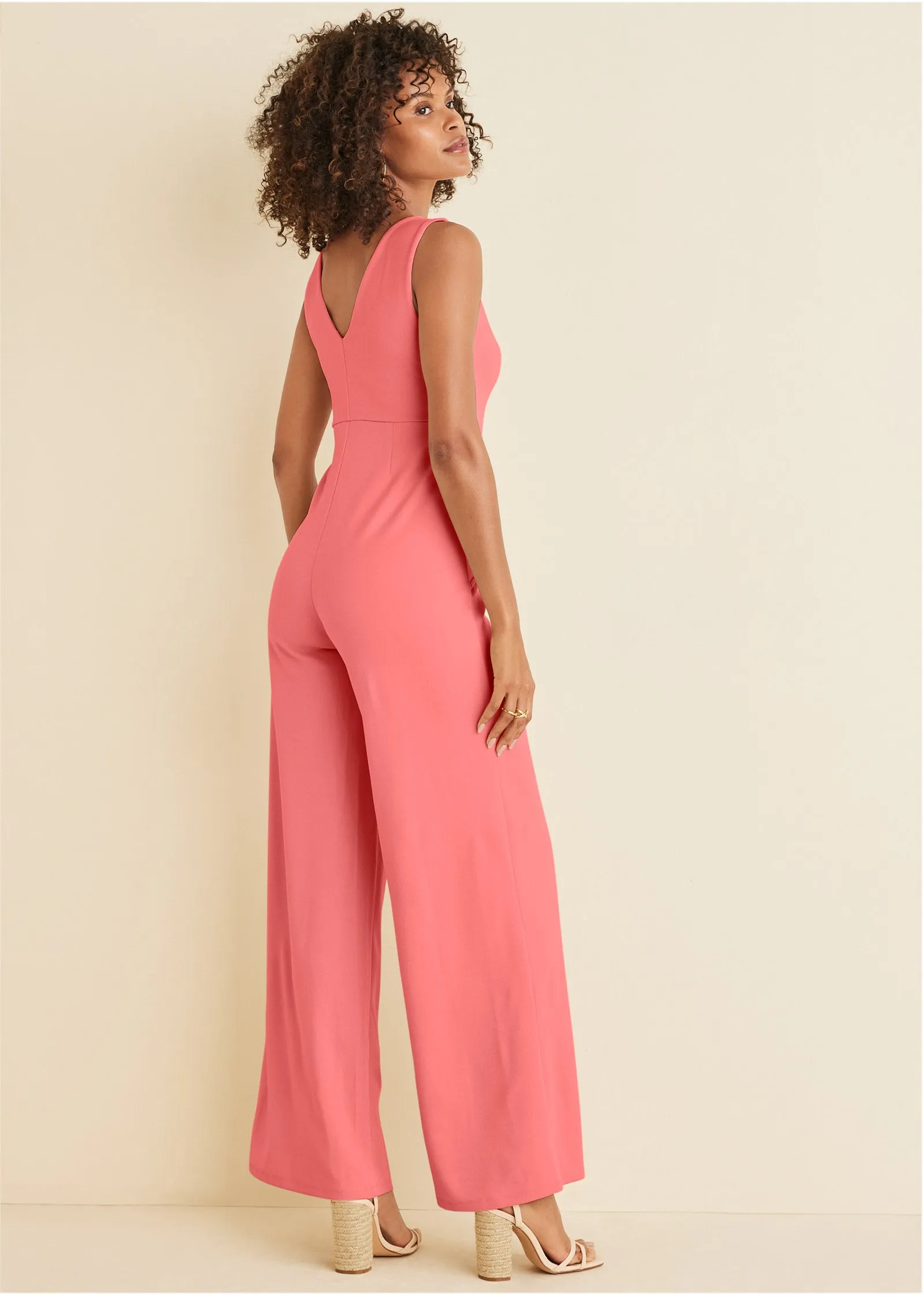 Wide Leg Jumpsuit - Coral