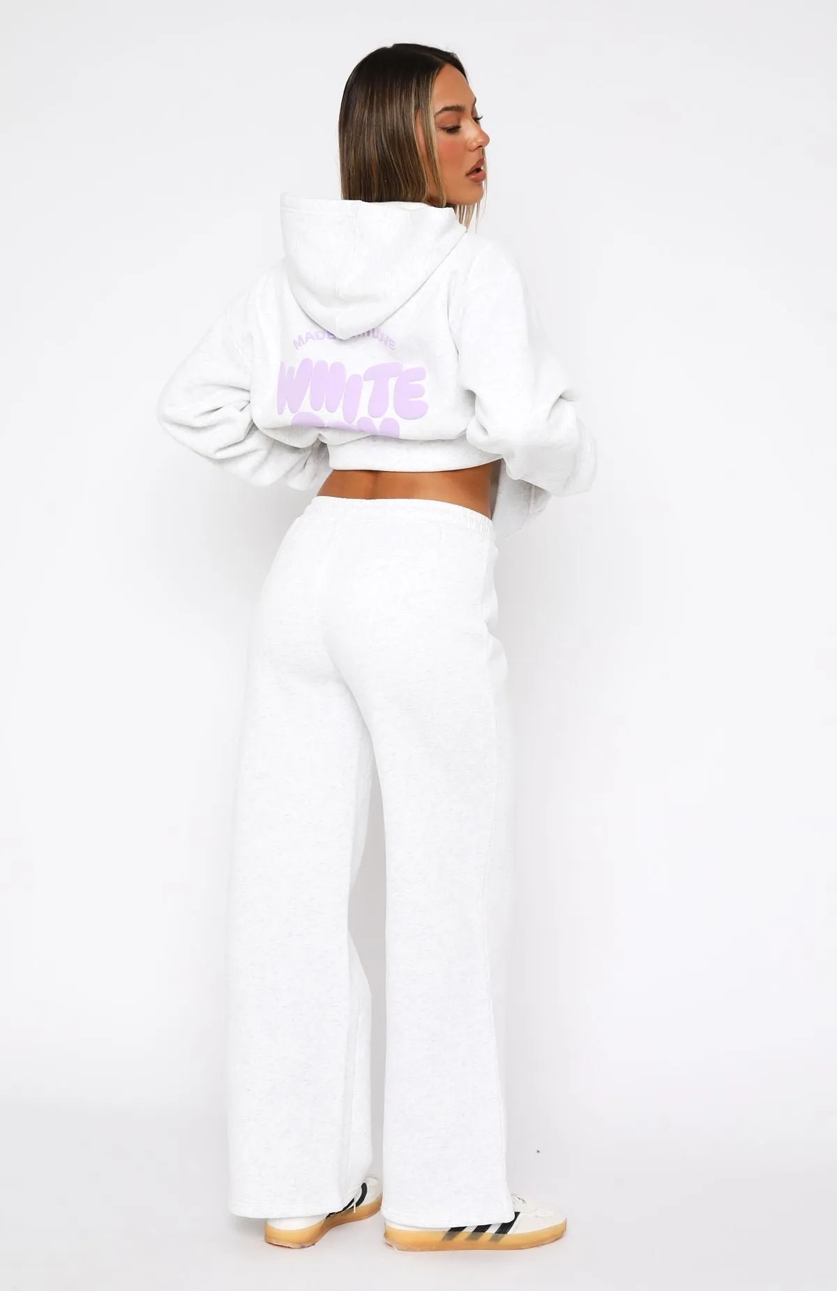With Love For You Wide Leg Sweatpants Grey Marle