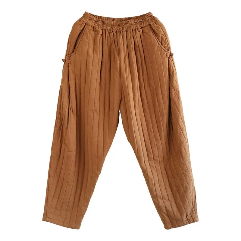 Women Winter Loose Casual Cotton Quilted Pants