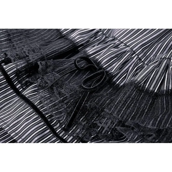 Women's Gothic Striped Lace Splice Skirt