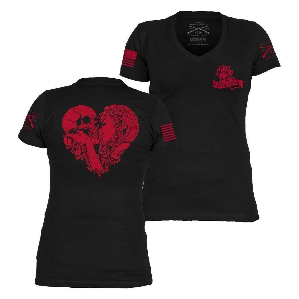 Women's Until Death Do Us Part V-Neck - Black