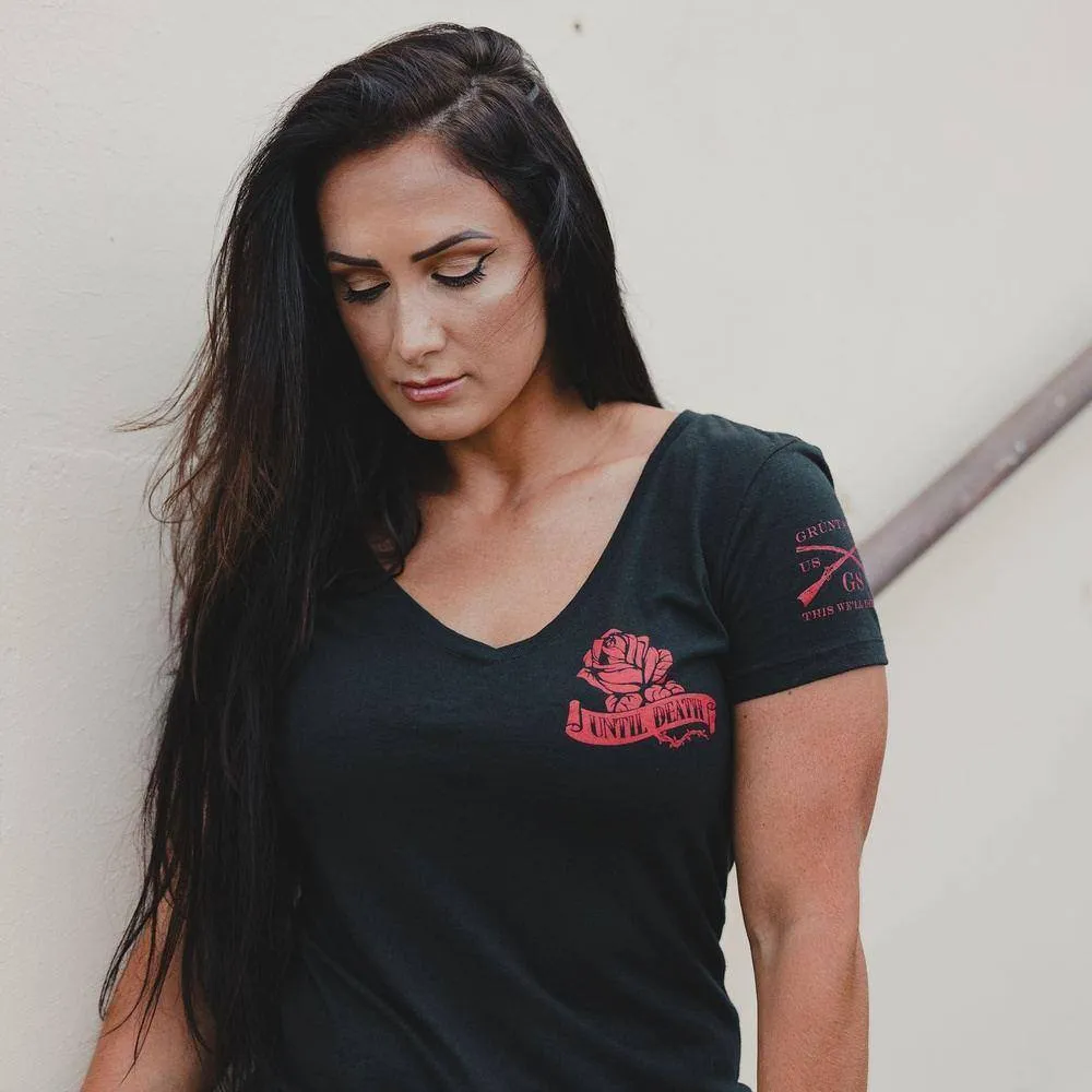 Women's Until Death Do Us Part V-Neck - Black