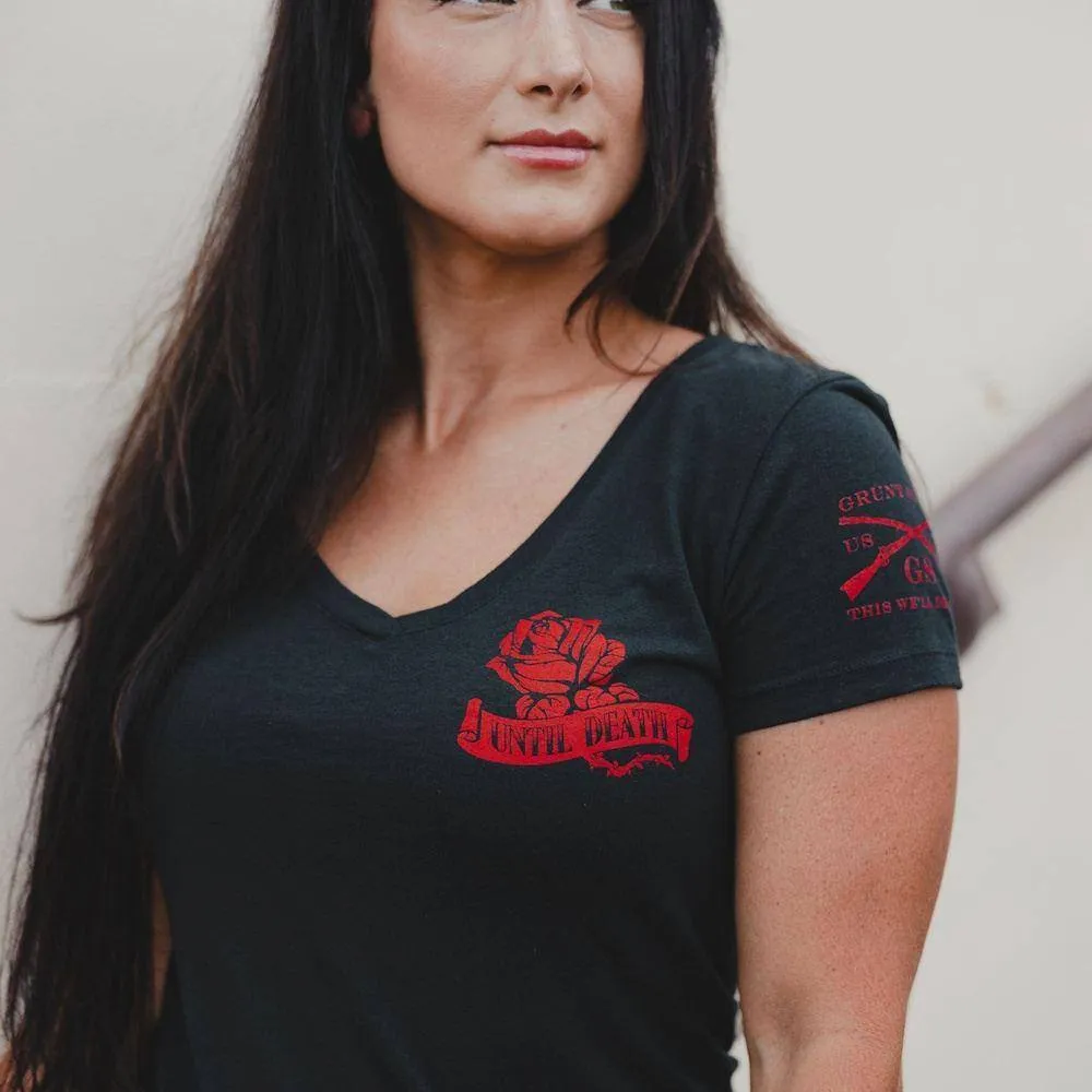 Women's Until Death Do Us Part V-Neck - Black