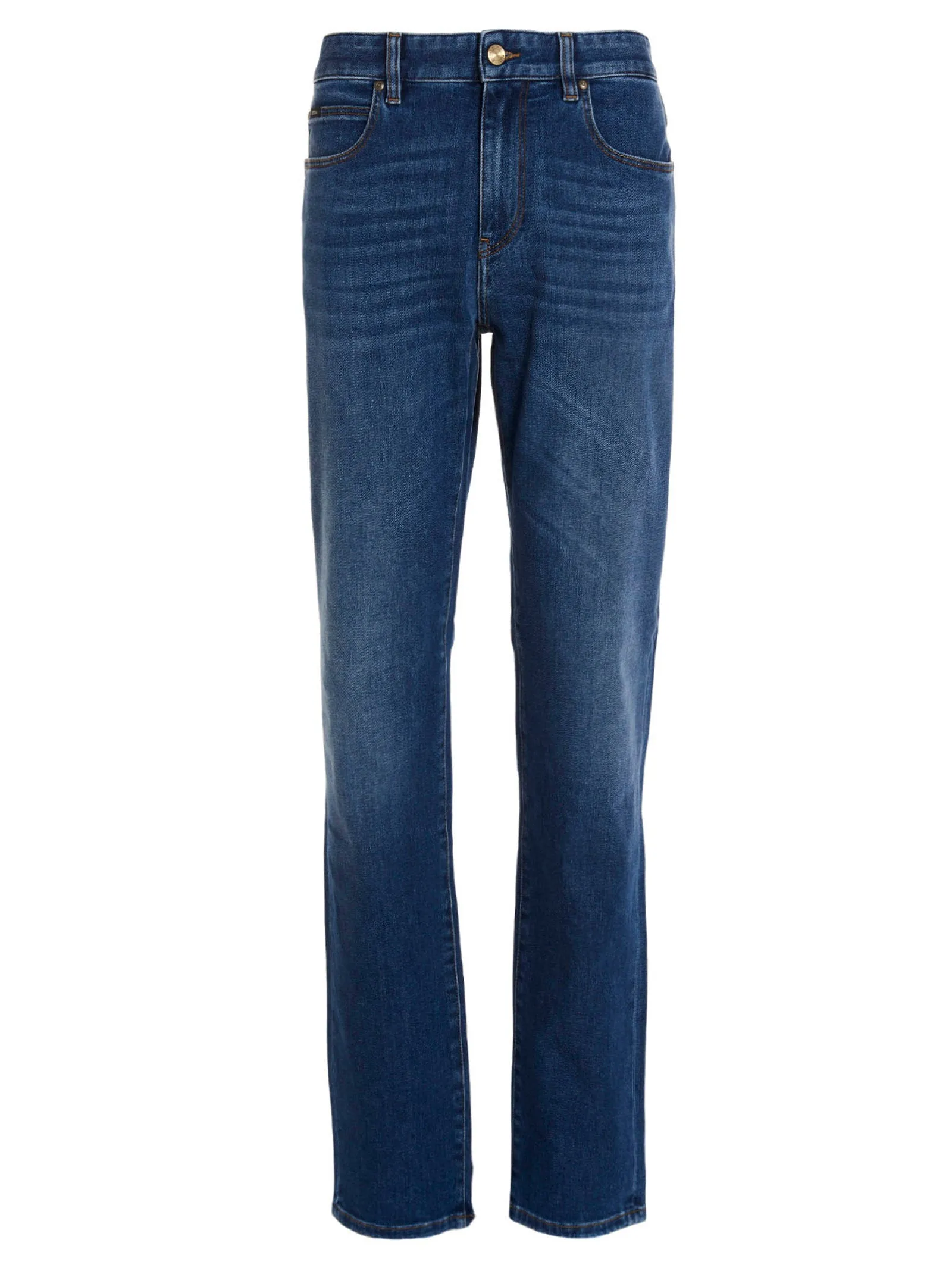 Z Zegna Logo Patch Straight Leg Jeans