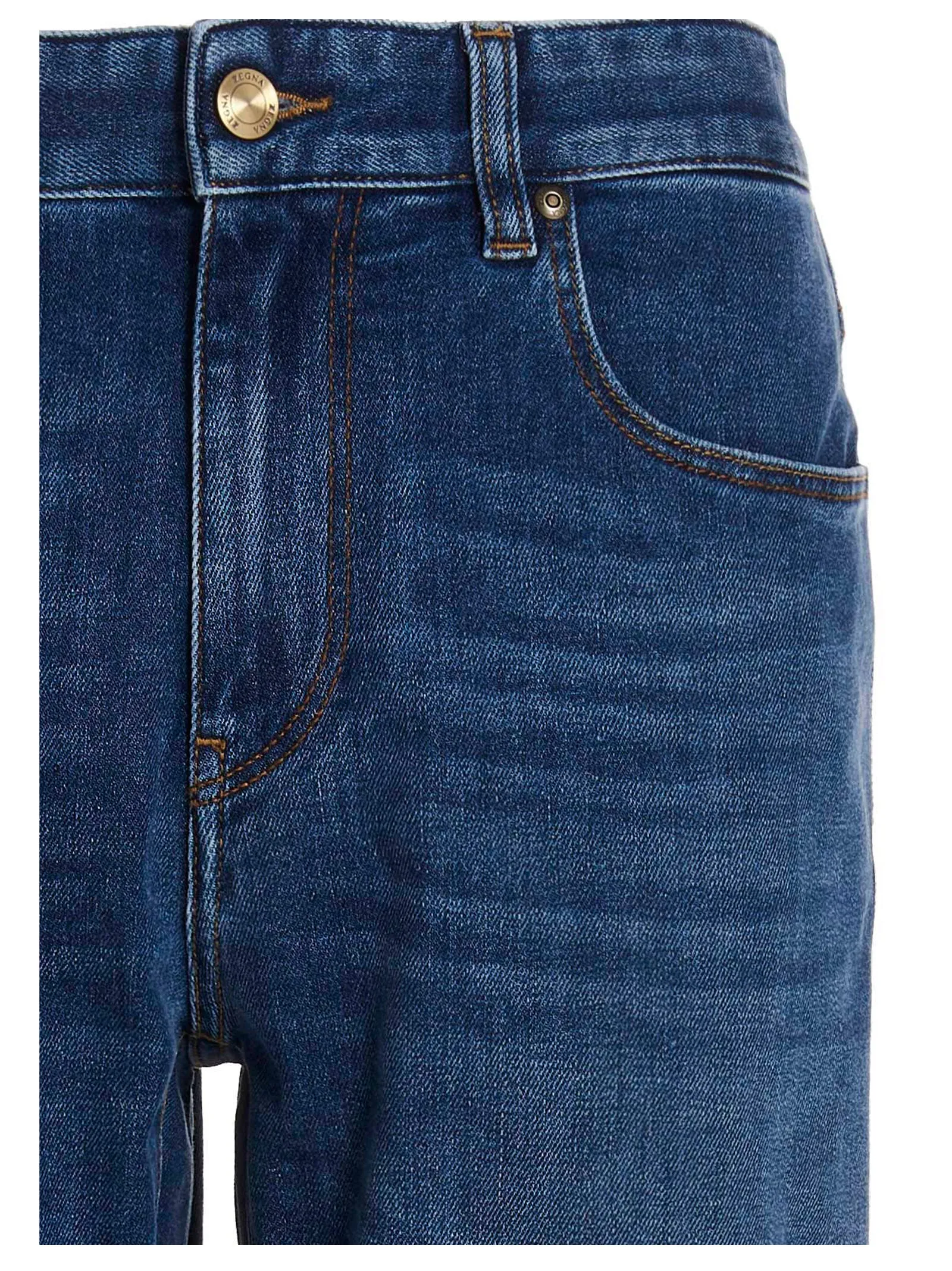 Z Zegna Logo Patch Straight Leg Jeans