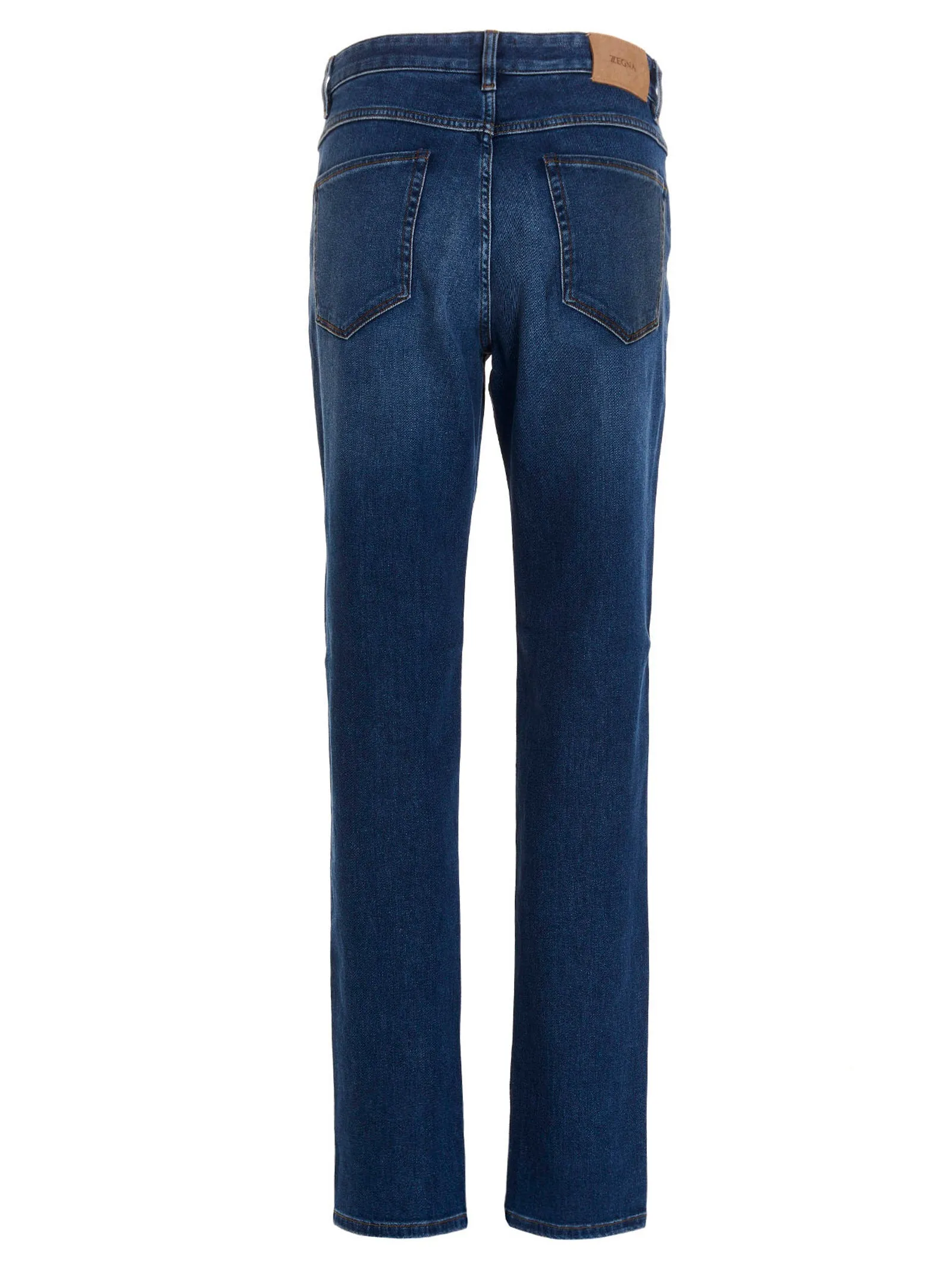 Z Zegna Logo Patch Straight Leg Jeans