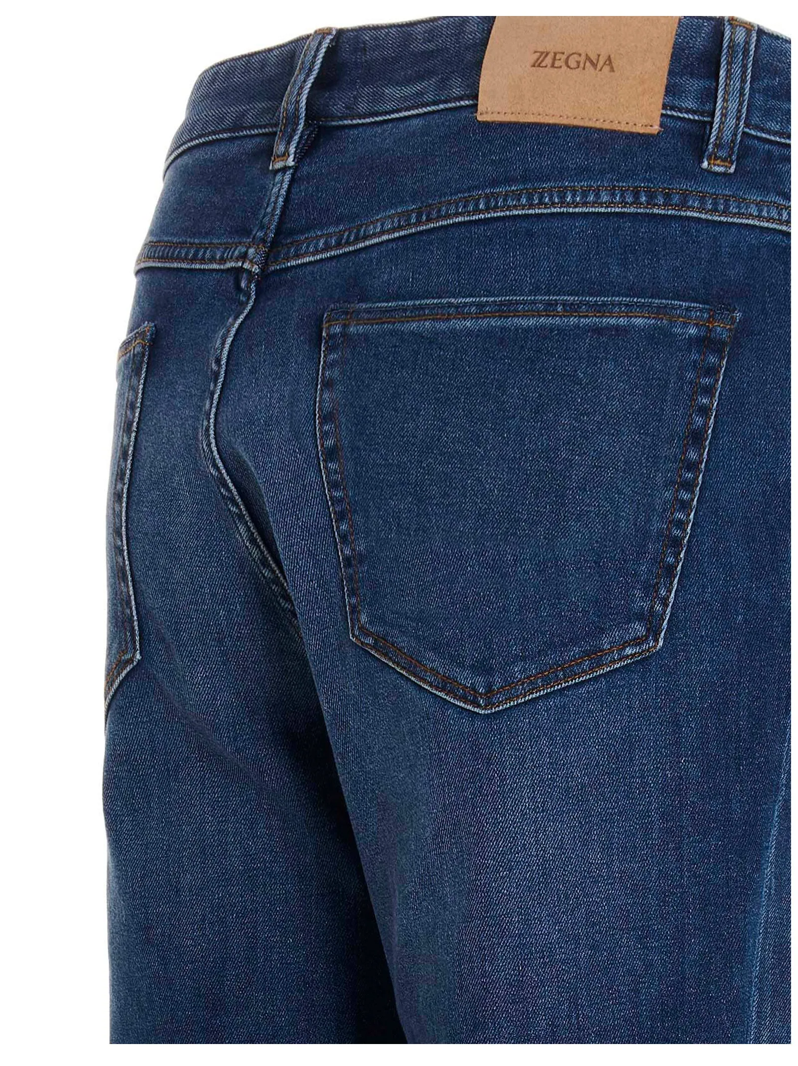 Z Zegna Logo Patch Straight Leg Jeans